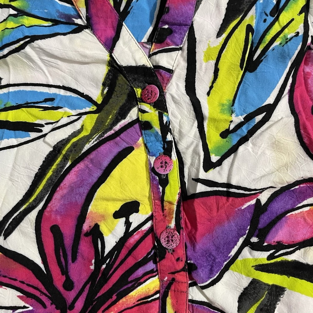 Jams World Sleeveless Button Front Dress Women Size XS Day Lily Colorful Floral - Picture 2 of 9